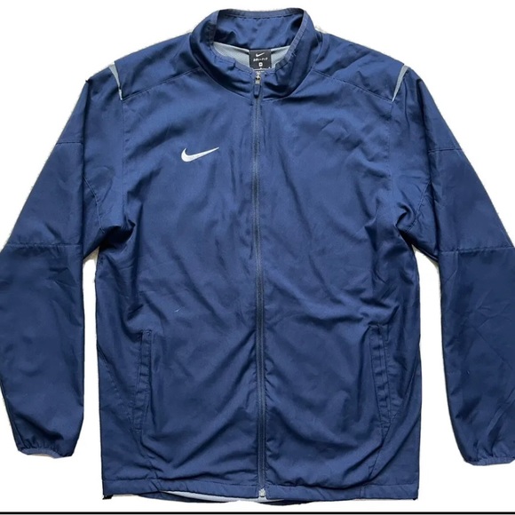 Nike Other - Mens Nike Dri-Fit Dark Blue Full Zip Track Jacket Size Medium Polyester